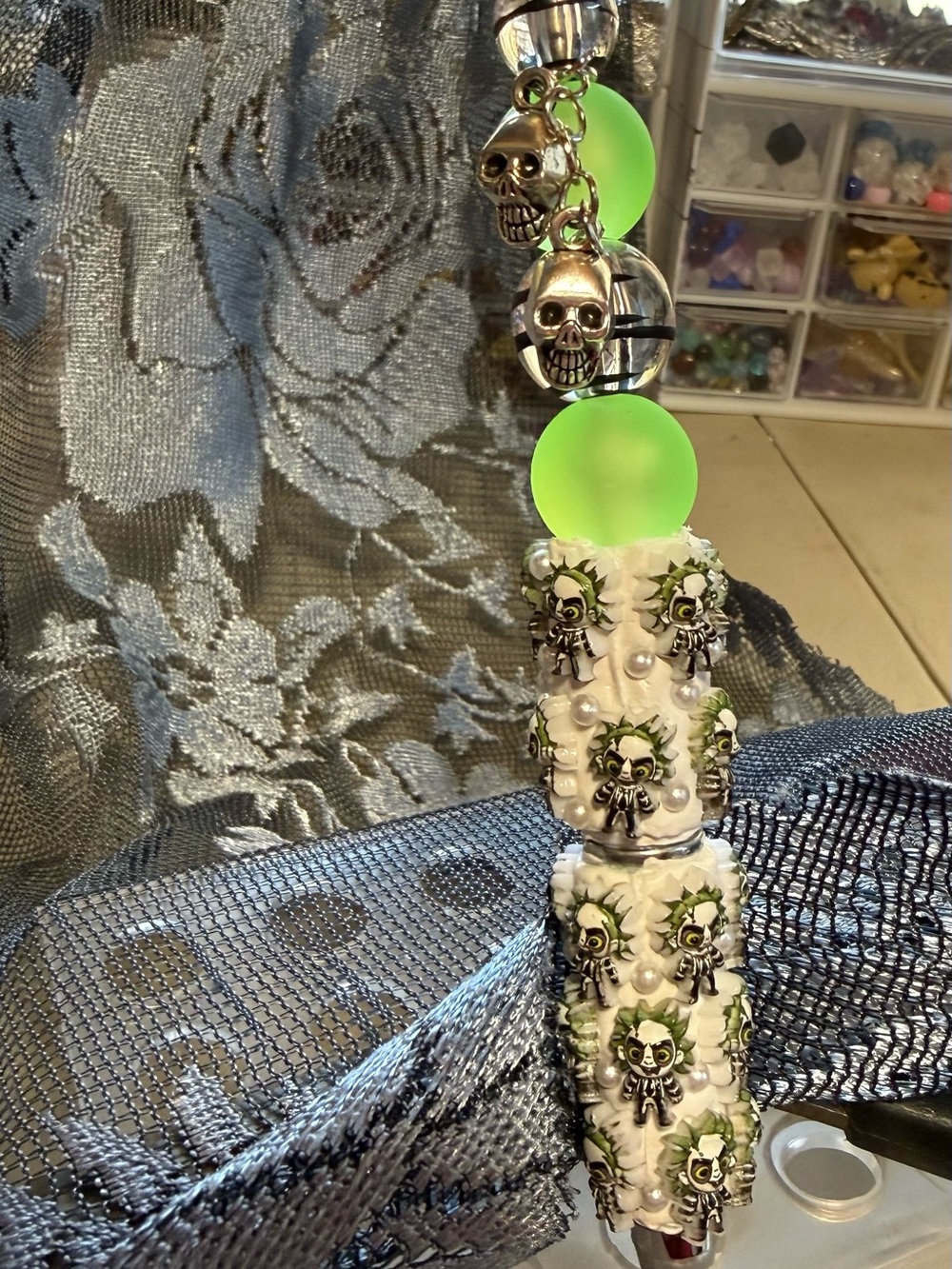 Handmade Beaded Beetlejuice  Pen